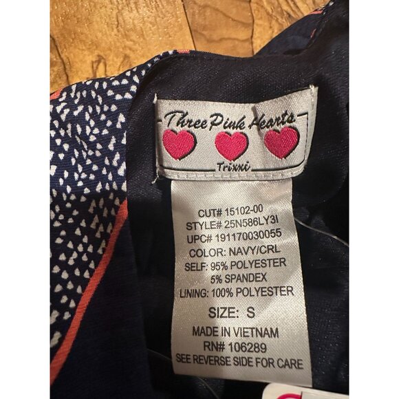 Chevron Maxi Dress NWT Size Small Navy Coral Pink White High Neck Sleeveless Sum - Picture 12 of 14